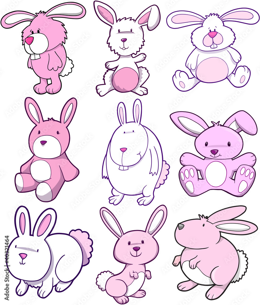 Easter Bunny Rabbit Vector Set Easter Bunny Rabbit Vector Set