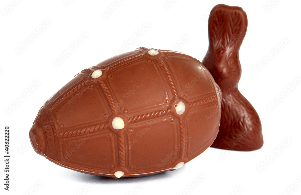 chocolate egg with a bunny chocolate egg with a bunny