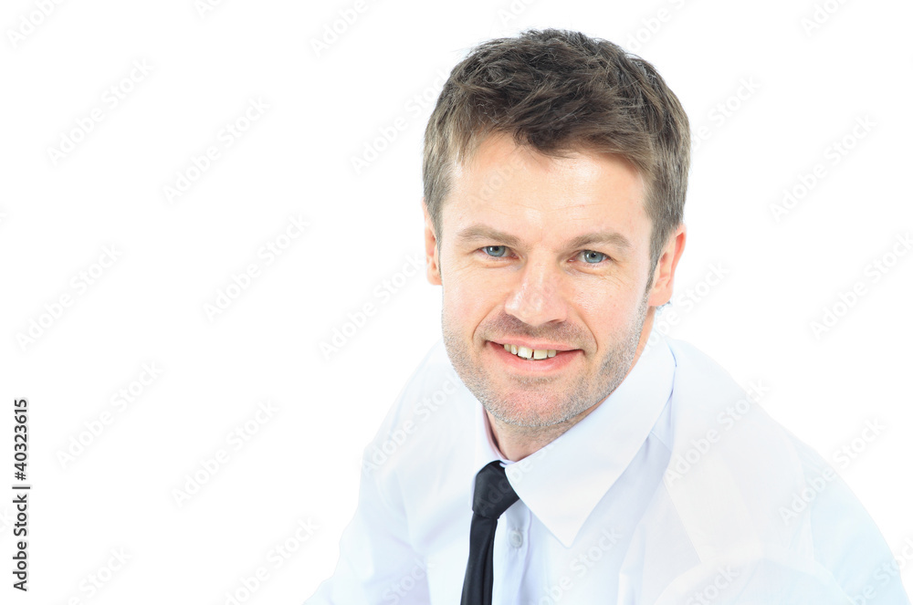 Portrait of young business man with folded hands Portrait of young business man with folded hands
