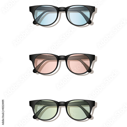 three pairs of glasses for vision