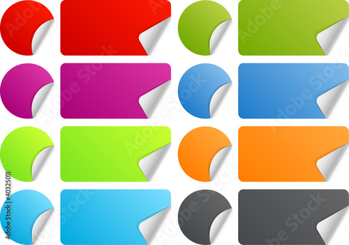 Set of color labels