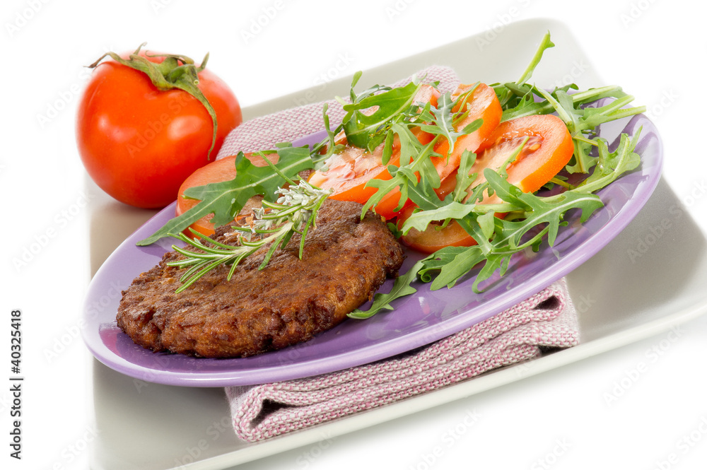 soy steak with arugua and tomatoes salad soy steak with arugua and tomatoes salad