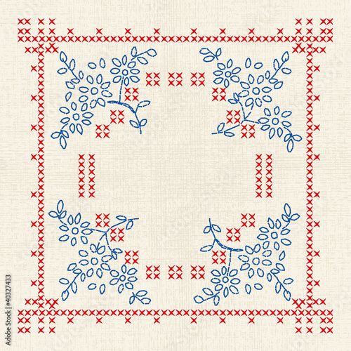 cross-stitch floral ornate