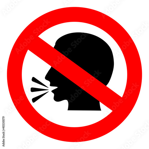 No talking vector sign
