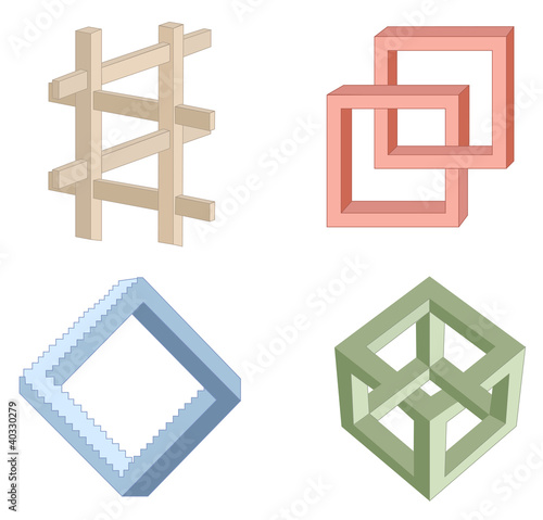 optical illusion symbols vector