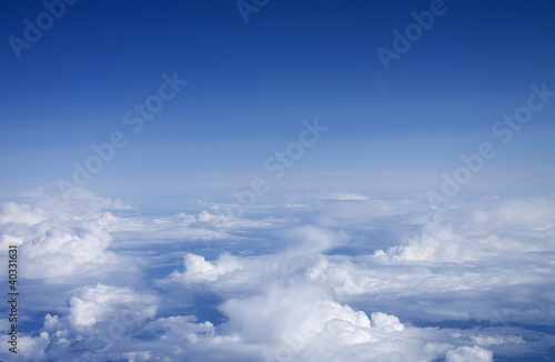 Deep blue clouds. Shoot from the plane.