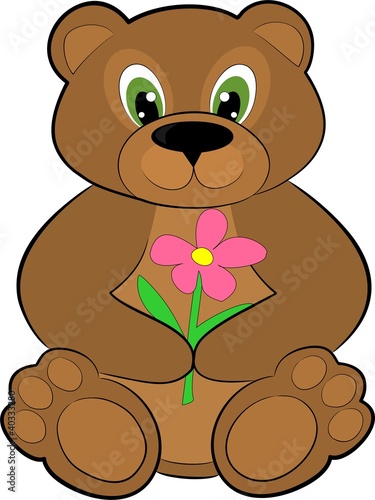 bear giving a flower