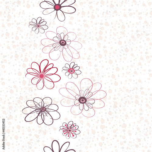 Fototapeta Naklejka Na Ścianę i Meble -  Seamless floral vertical pattern