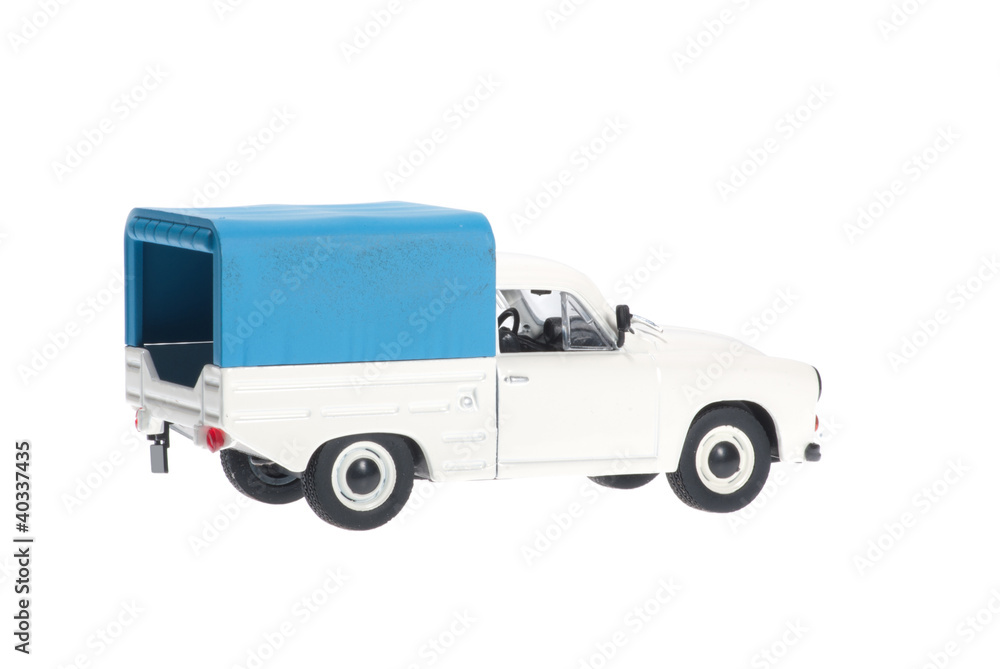 Fototapeta premium Old white car pick-up