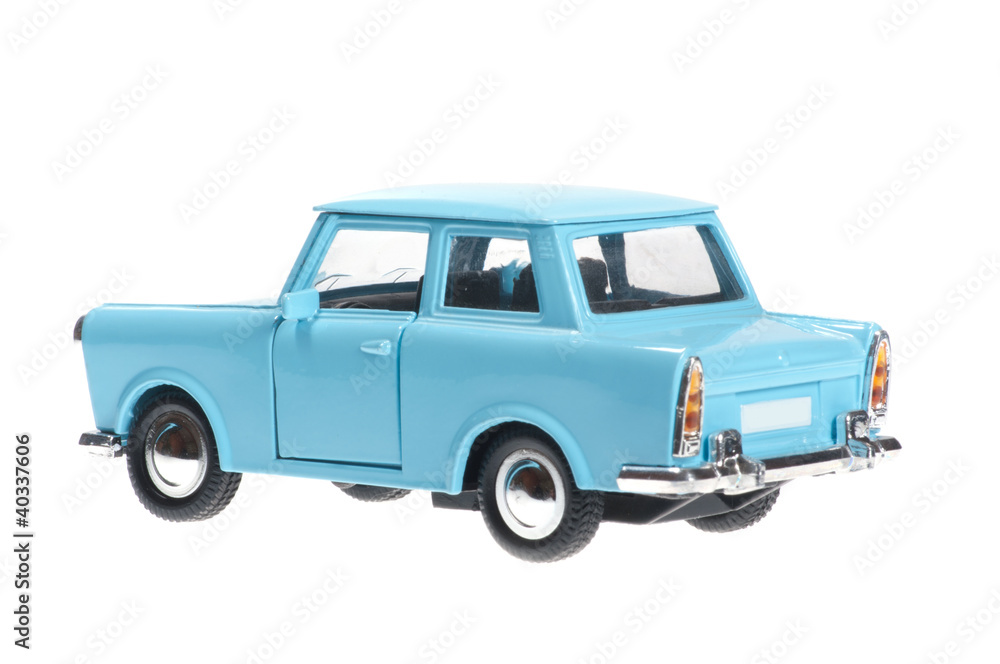 Old blue car hatchback