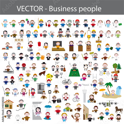 métiers, business people, icon set