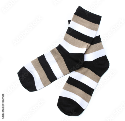 striped socks isolated on white