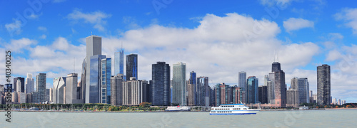 Chicago city urban skyline panorama