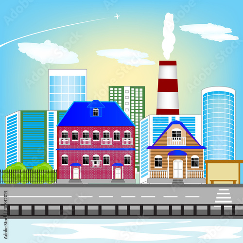 Small riverside city