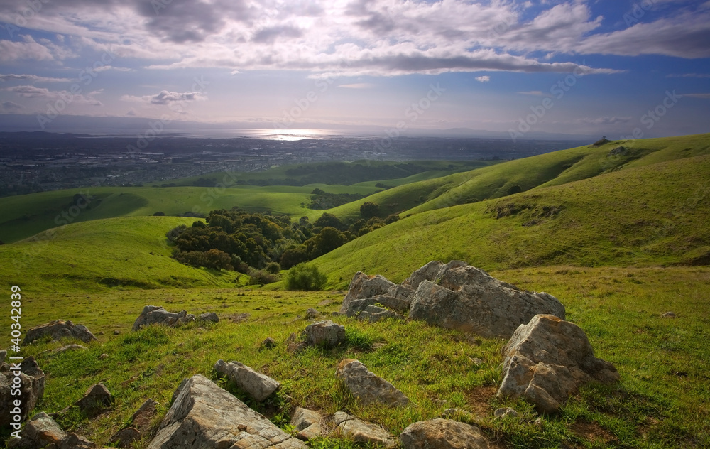 Naklejka premium Bay Area from the Foothills