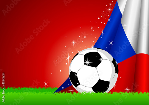 Vector illustration of a soccer ball with Czech insignia