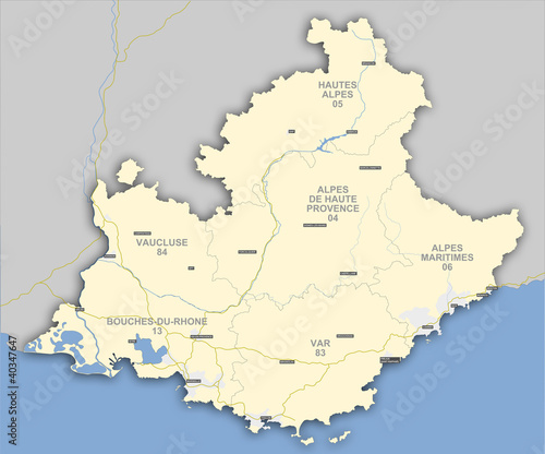 Carte de la région PACA
