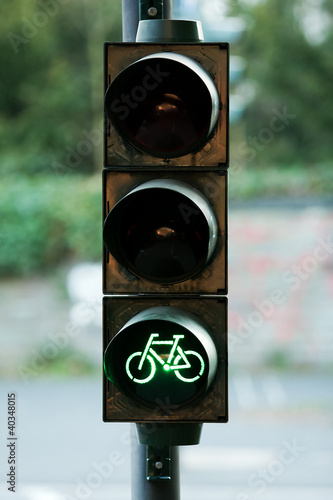green light on the semaphore - bicycle road