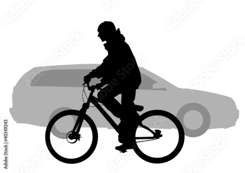 Bicycle and car