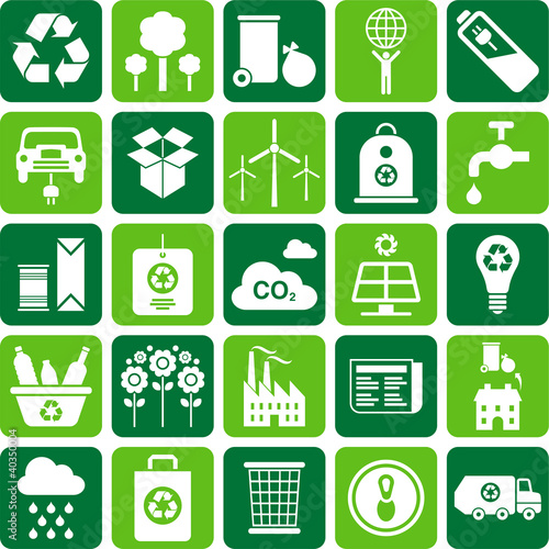 green environment and recycle icons