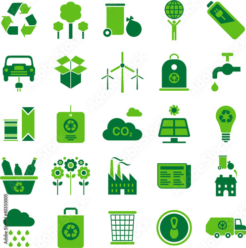 green environment and recycle icons