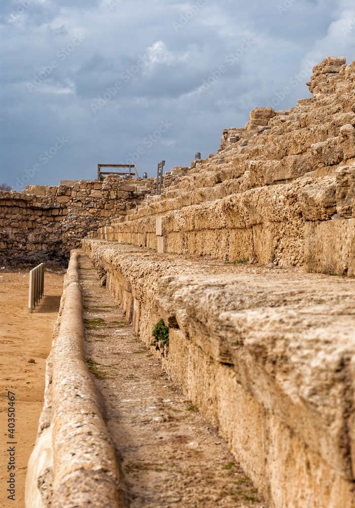 Ancient Roman hippodrome in Caesarea, Israel Ancient Roman hippodrome in Caesarea, Israel