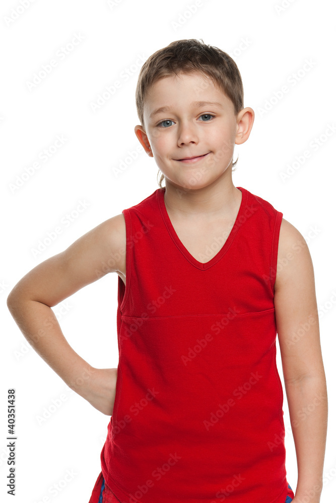 Little boy in sportswear Little boy in sportswear