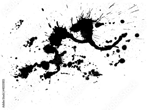 Ink blots isolated on white background