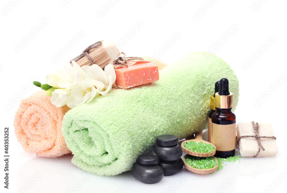 Spa setting isolated on white Spa setting isolated on white