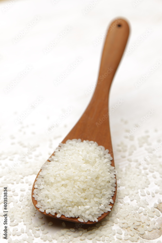 rice on the spoon