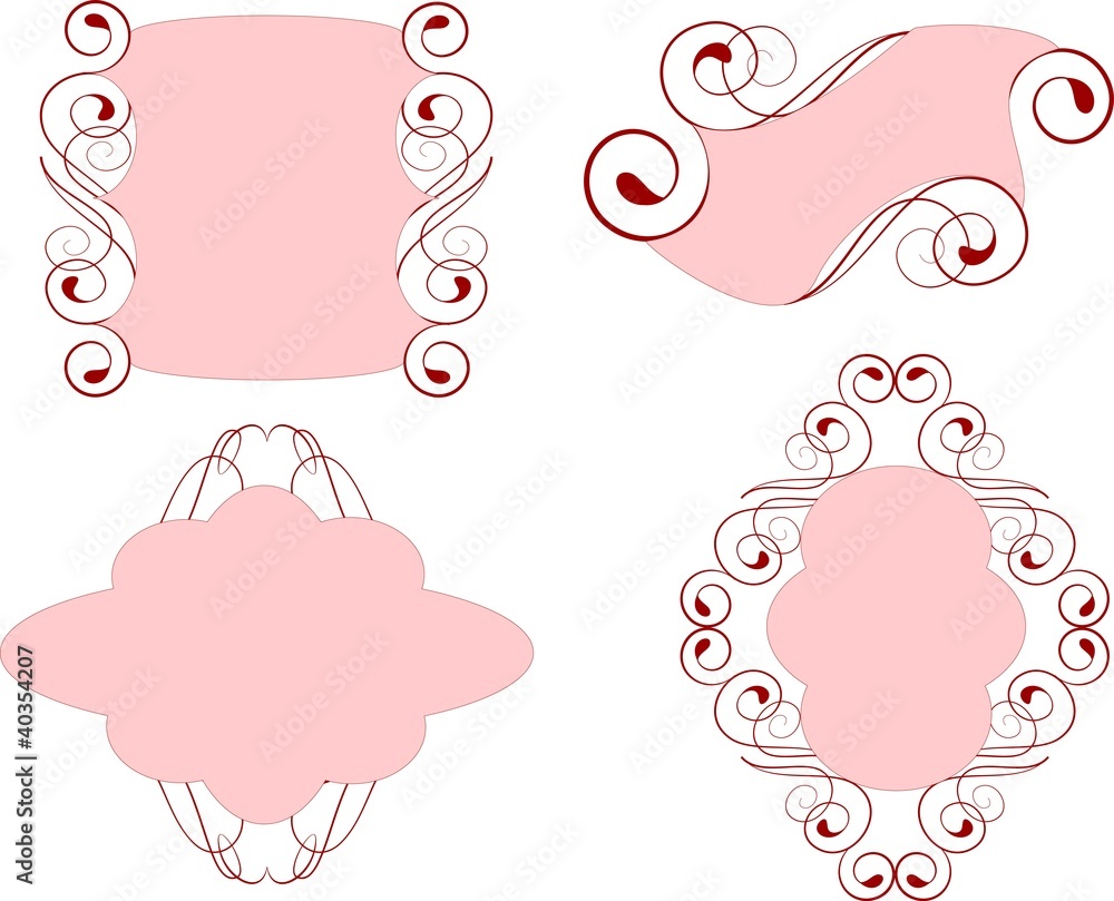 set of smart frames with floral elements set of smart frames with floral elements