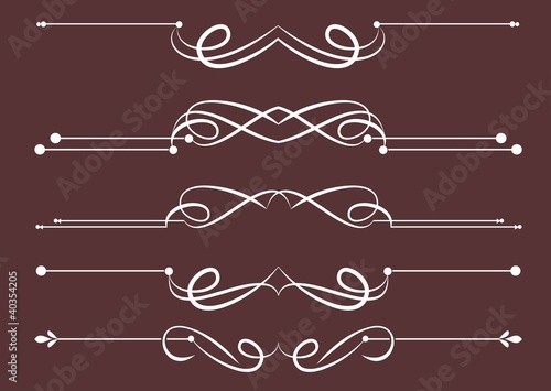 set of design elements in vintage style vectorized