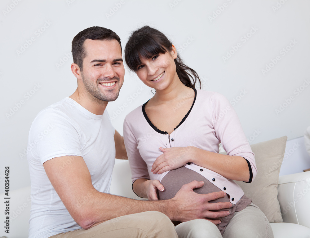 Portrait of happy pregnant woman and her husband Portrait of happy pregnant woman and her husband