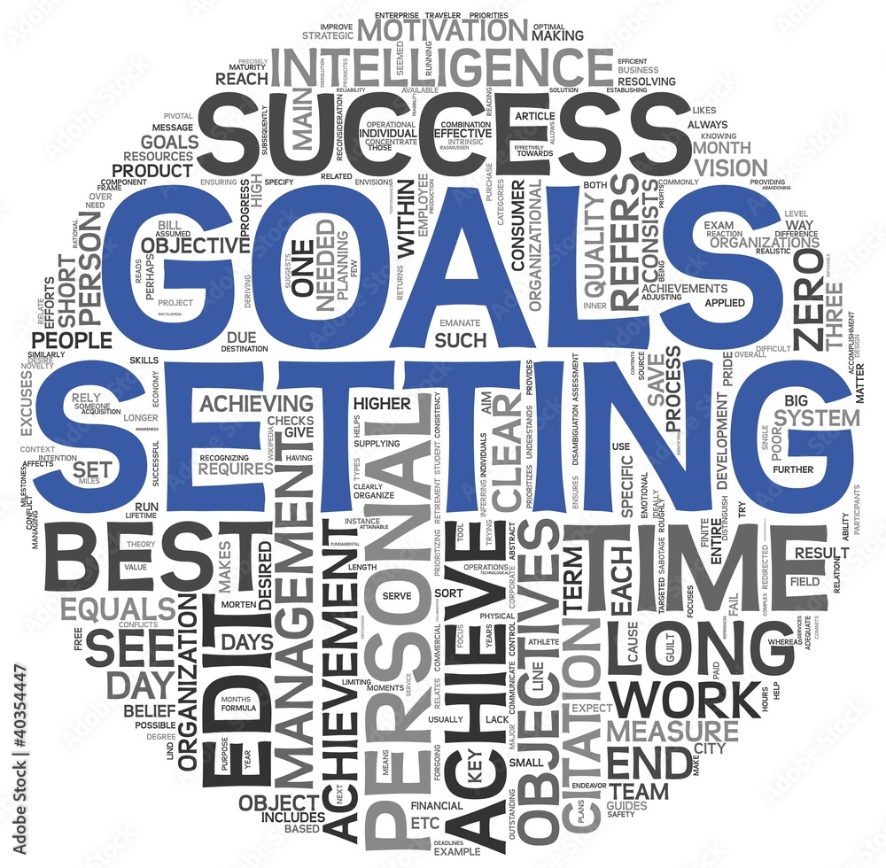 Obraz premium Goals setting concept in tag cloud