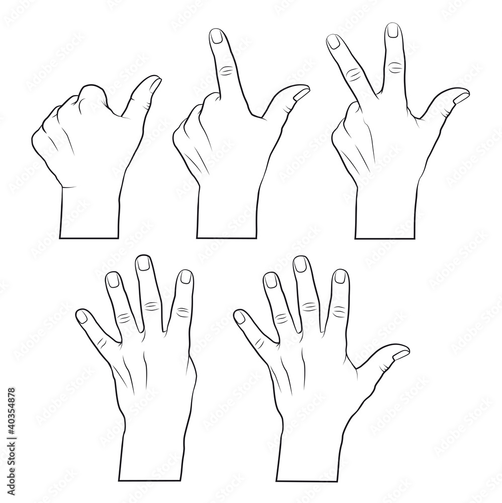 Fototapeta premium Mit der hand zählen 1,2,3,4,5,