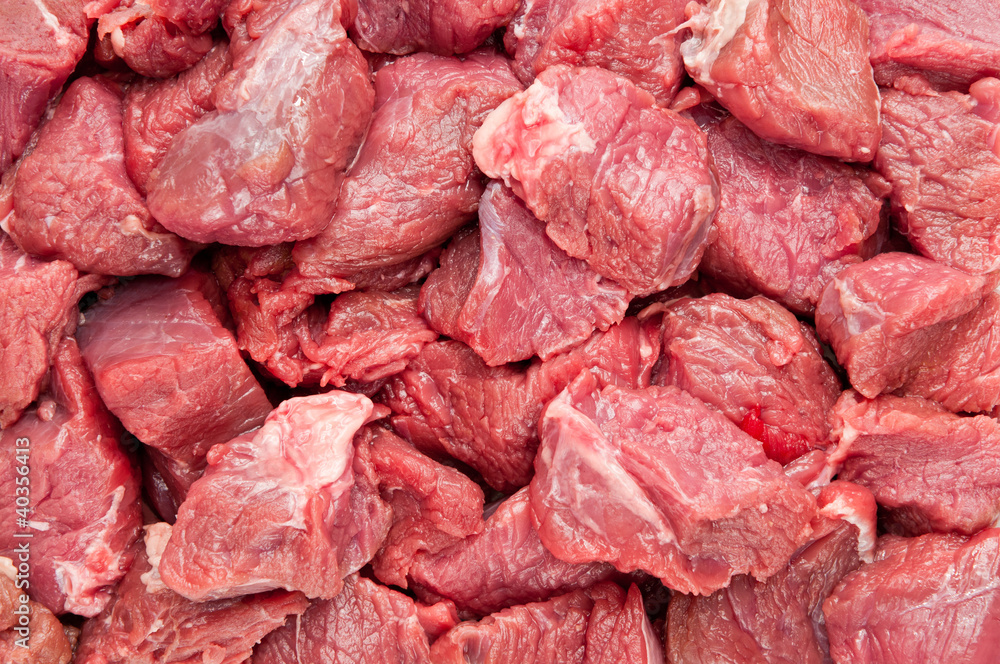 Fresh raw meat pieces Fresh raw meat pieces
