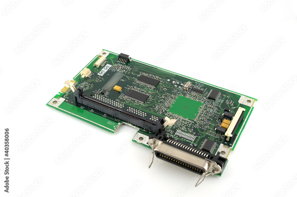 Old electronics circuit board for printer Old electronics circuit board for printer