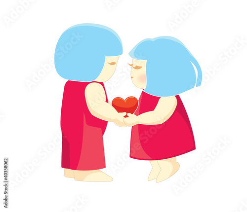 cute loving couple illustration