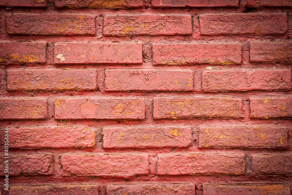 Naklejka premium Texture walls of red brick for backgrounds