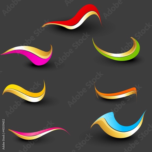 new Business abstract wave icons set