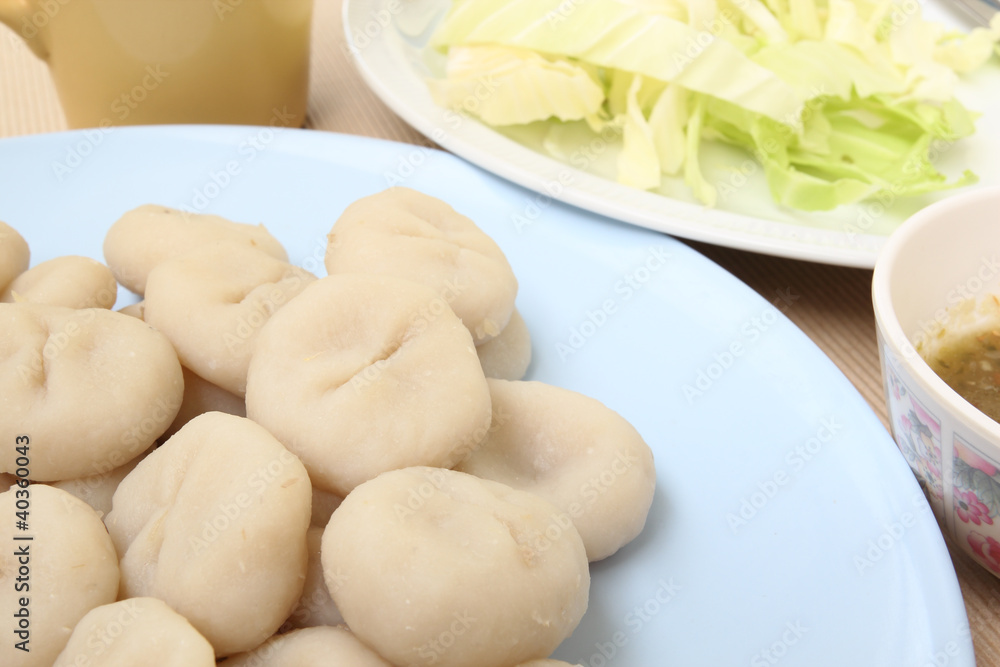 Steamed Fish ball, Thai cuisine Steamed Fish ball, Thai cuisine