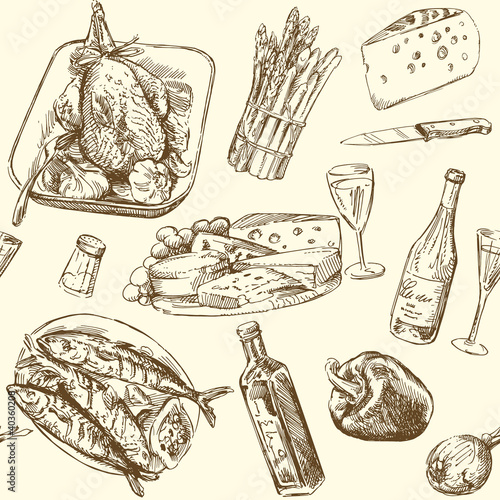 seamless pattern - food