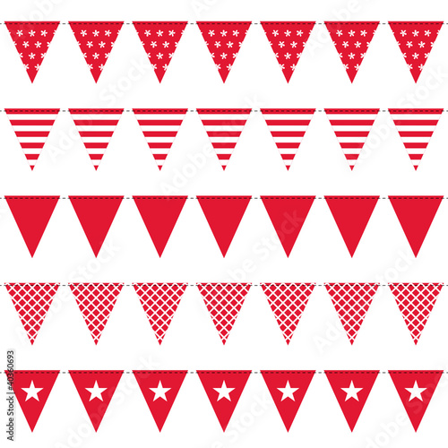 5 Seamless Festoons Red Different Pattern