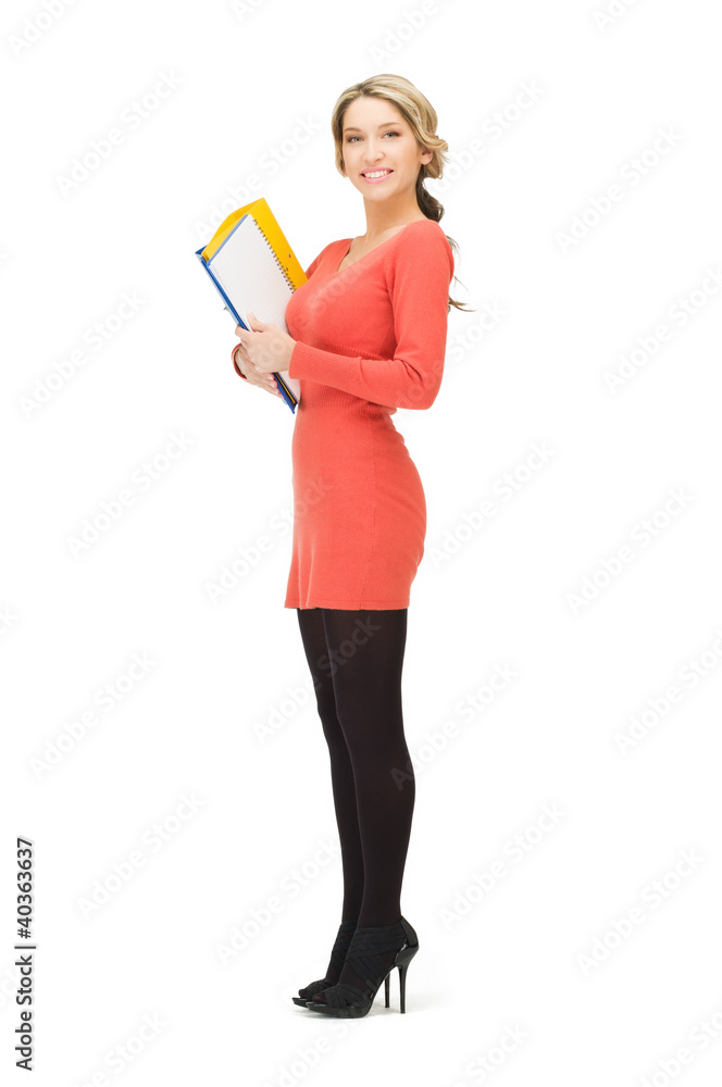 woman with folders woman with folders