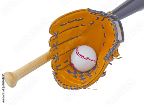 Bat, ball and glove
