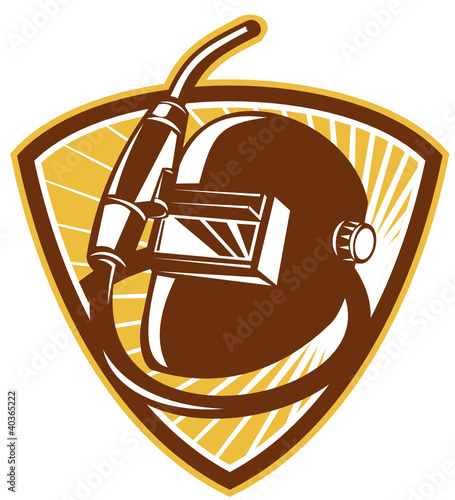 Welder Visor And Welding Torch Retro Shield