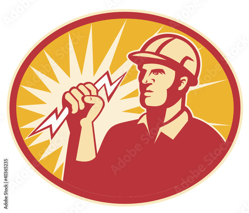 Electrician Power Line Worker Lightning Bolt