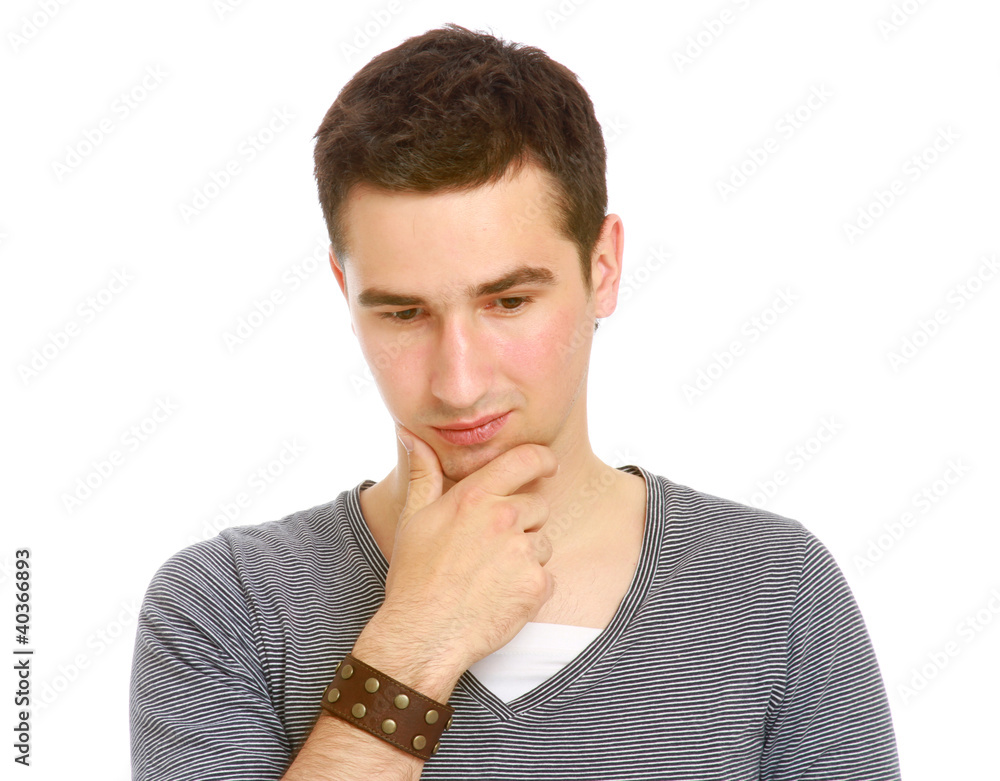A young pensive guy A young pensive guy
