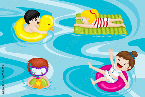 Kids in swimming pool
