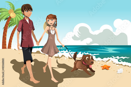 Young couple on the beach